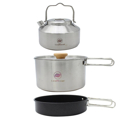 Camping Cookware Set Stainless Steel for Easy Outdoor Cooking