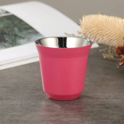 Mini Stainless Steel Coffee Cups – Portable & Heat-Insulating