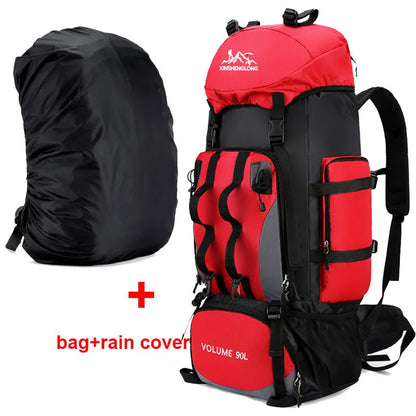 90L Hiking Backpack Waterproof Large Capacity Trekking