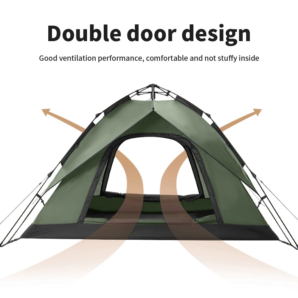 3 Person Automatic Camping Tent Waterproof Easy Setup