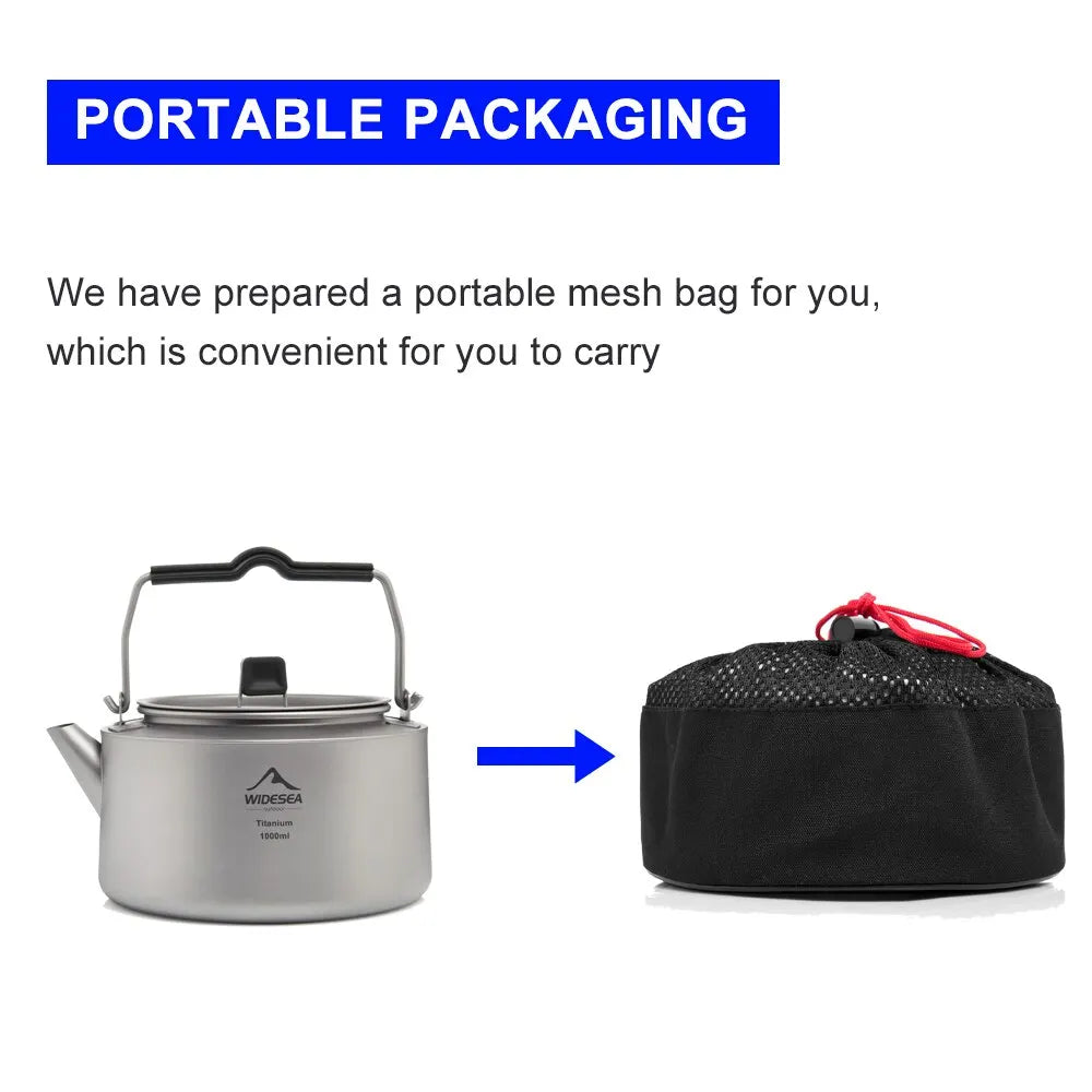 Widesea Titanium Camping Kettle for Lightweight Outdoor Cooking