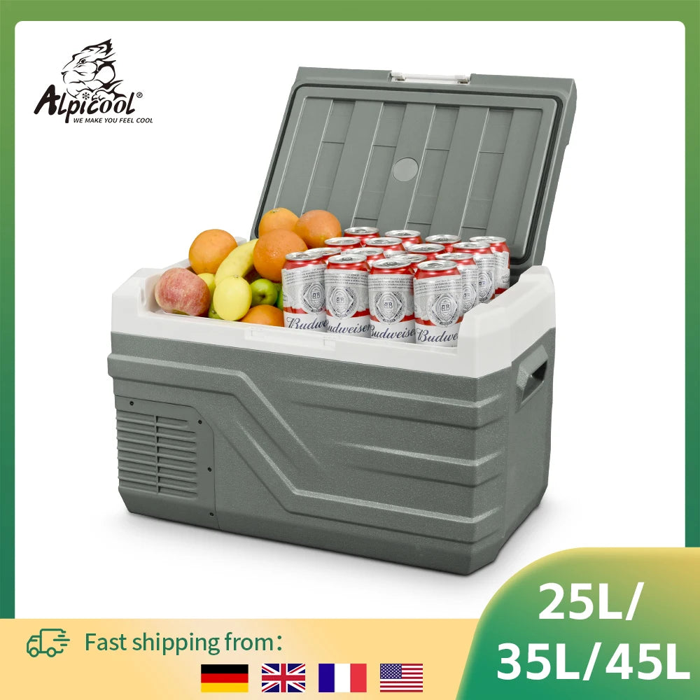 Alpicool Portable Car Refrigerator – 12V/24V Dual Power