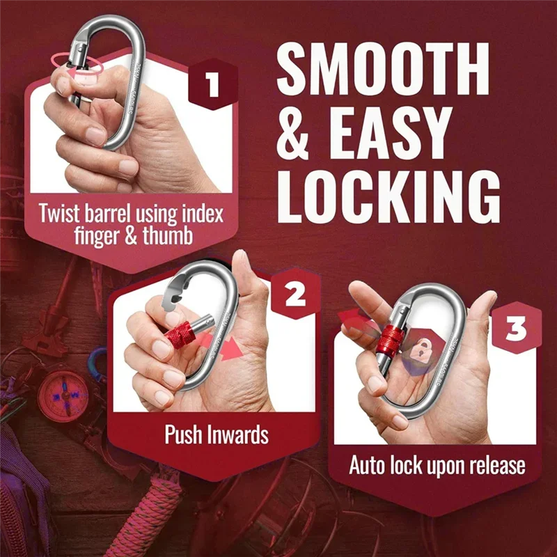 Heavy Duty Carabiner 25kN – Secure Outdoor Clip