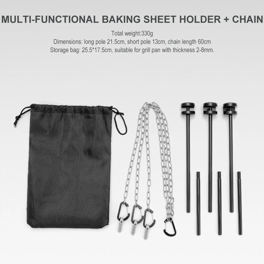 Portable Adjustable BBQ Triangular Grill Bracket Rack