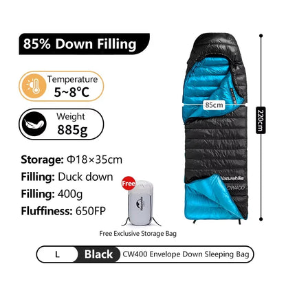 Ultralight Duck Down Sleeping Bag for Winter Warmth