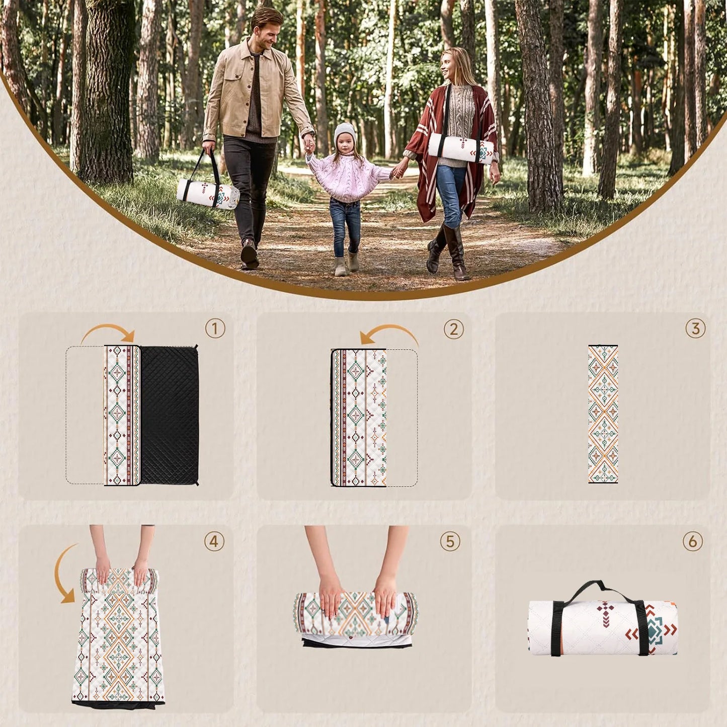 Waterproof Picnic Blanket – Large 200×200 Outdoor Mat