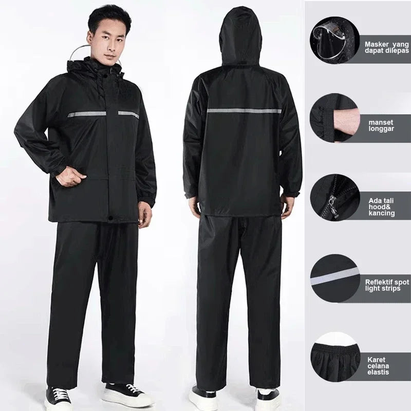 Waterproof Rain Suit with Reflective Safety