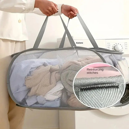 Foldable Mesh Laundry Hamper with Handles, Extra-Large