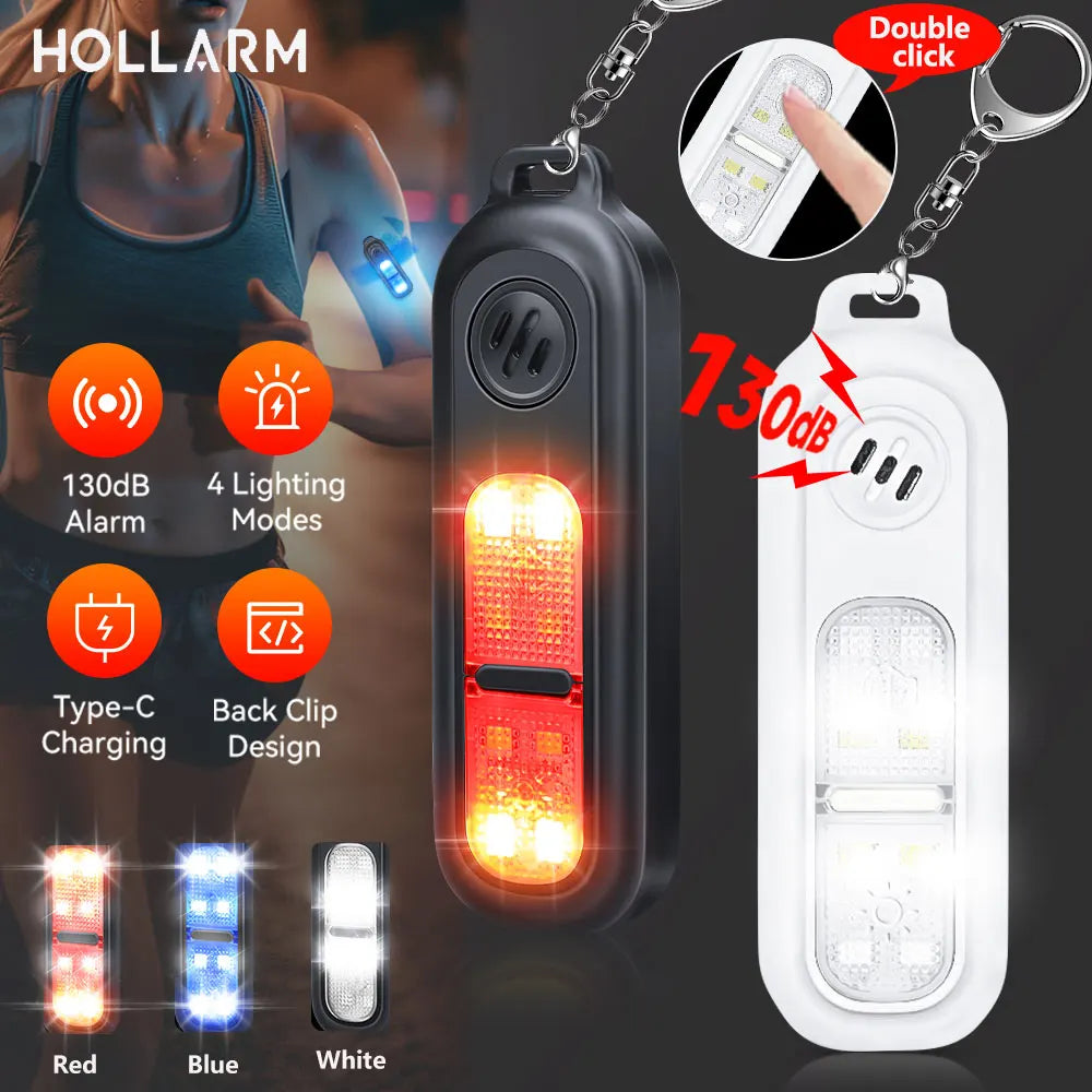 Personal Safety Alarm Keychain 130dB with LED Light