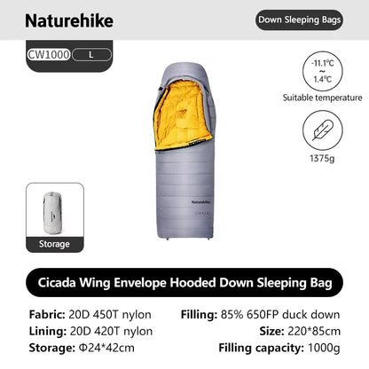 Ultralight Duck Down Sleeping Bag for Winter Warmth