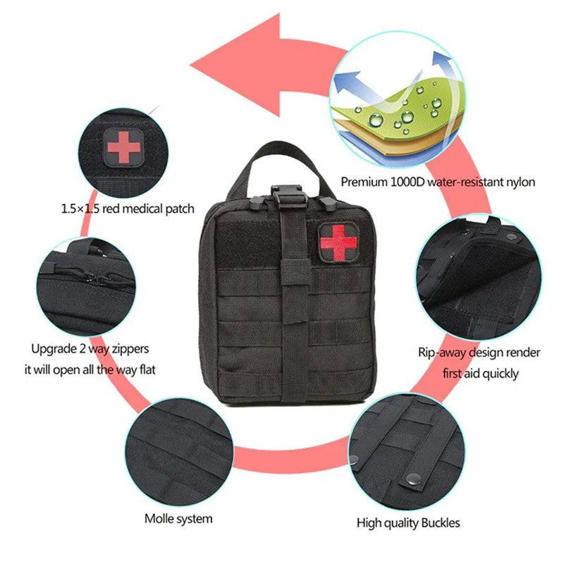 Tactical First Aid Kit Bag Quick-Access Emergency Pouch