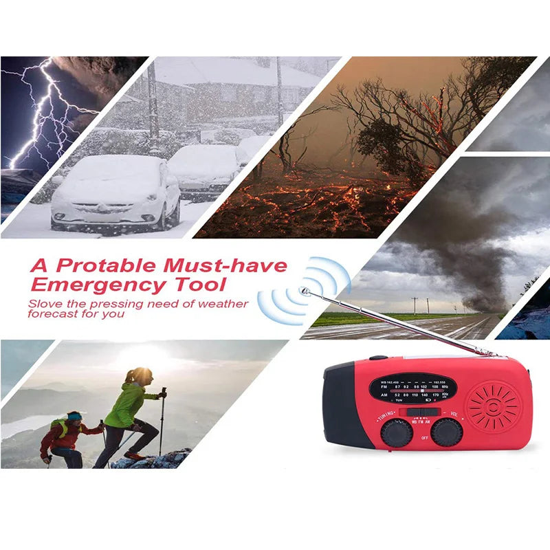 Solar Hand Crank Camping Light with AM/FM Radio & USB