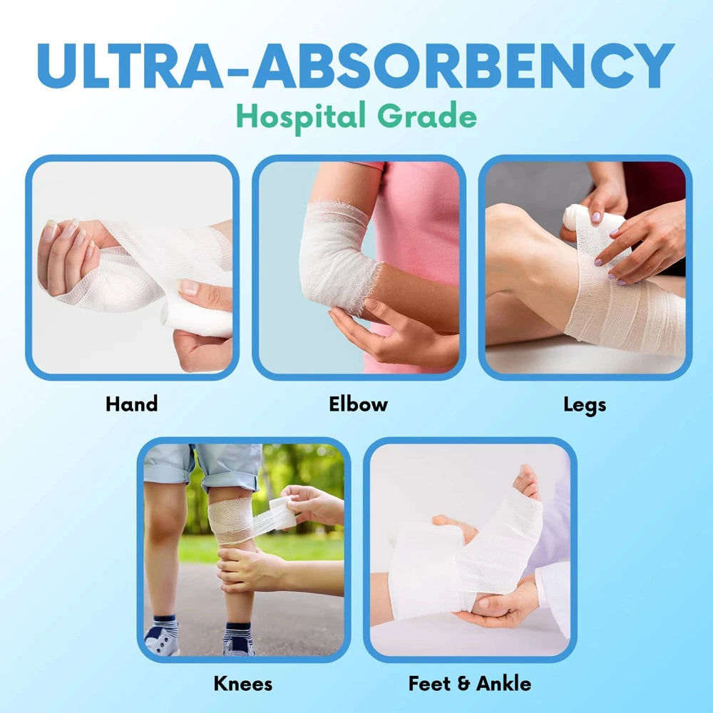 12-Pack Gauze Bandage Rolls for Emergency First Aid