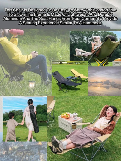 Portable Folding Chair with Recliner & Leg Rest Comfort