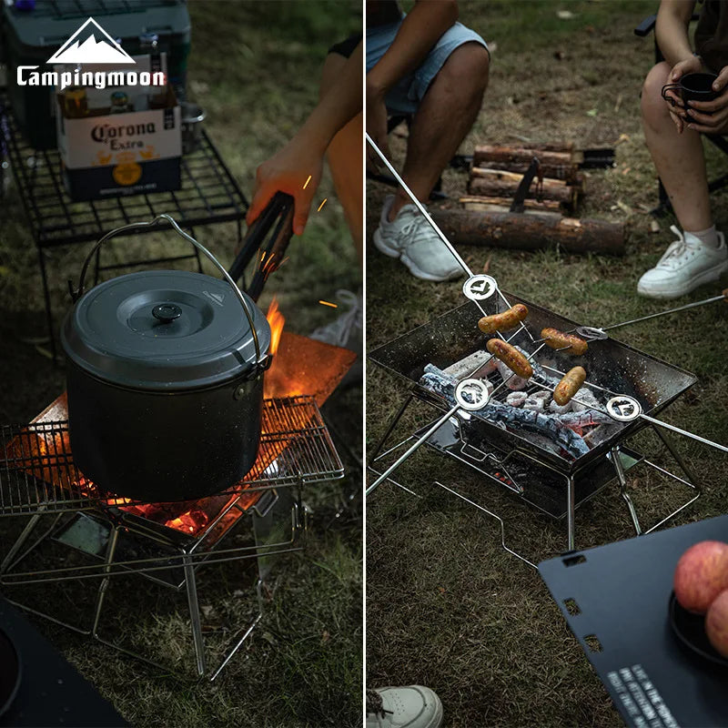 Portable Stainless Steel Camping BBQ Grill – Foldable & Lightweight