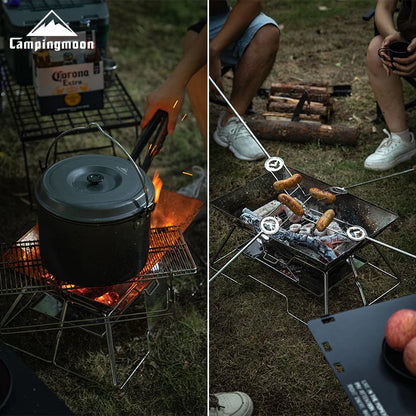 Portable Stainless Steel Camping BBQ Grill – Foldable & Lightweight