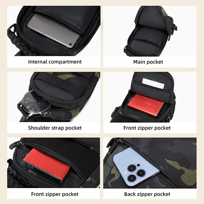 Tactical Chest Bag Waterproof Sling for Outdoor Use