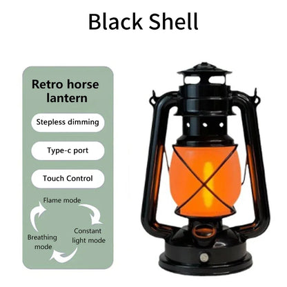 Retro LED Horse Lantern Rechargeable Camping Light
