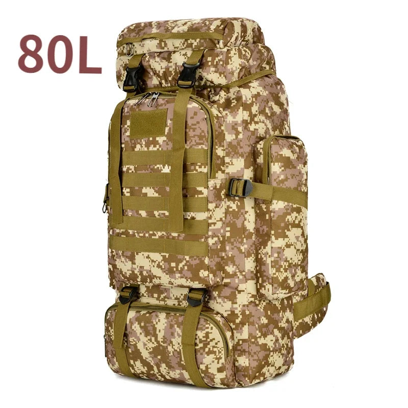 Large Hiking Backpack 80L Waterproof for Camping