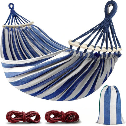 Double Canvas Hammock Anti-Roll Outdoor Comfort