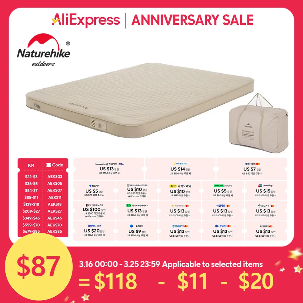 Self-Inflating Camping Air Mattress with Built-in Pump