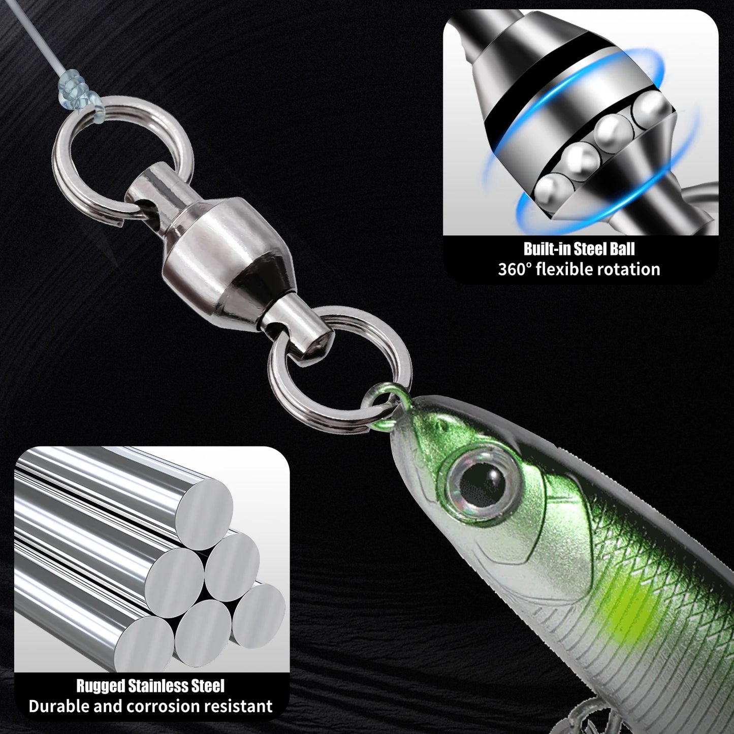 Ball Bearing Fishing Swivels – Smooth Twist-Free Rig