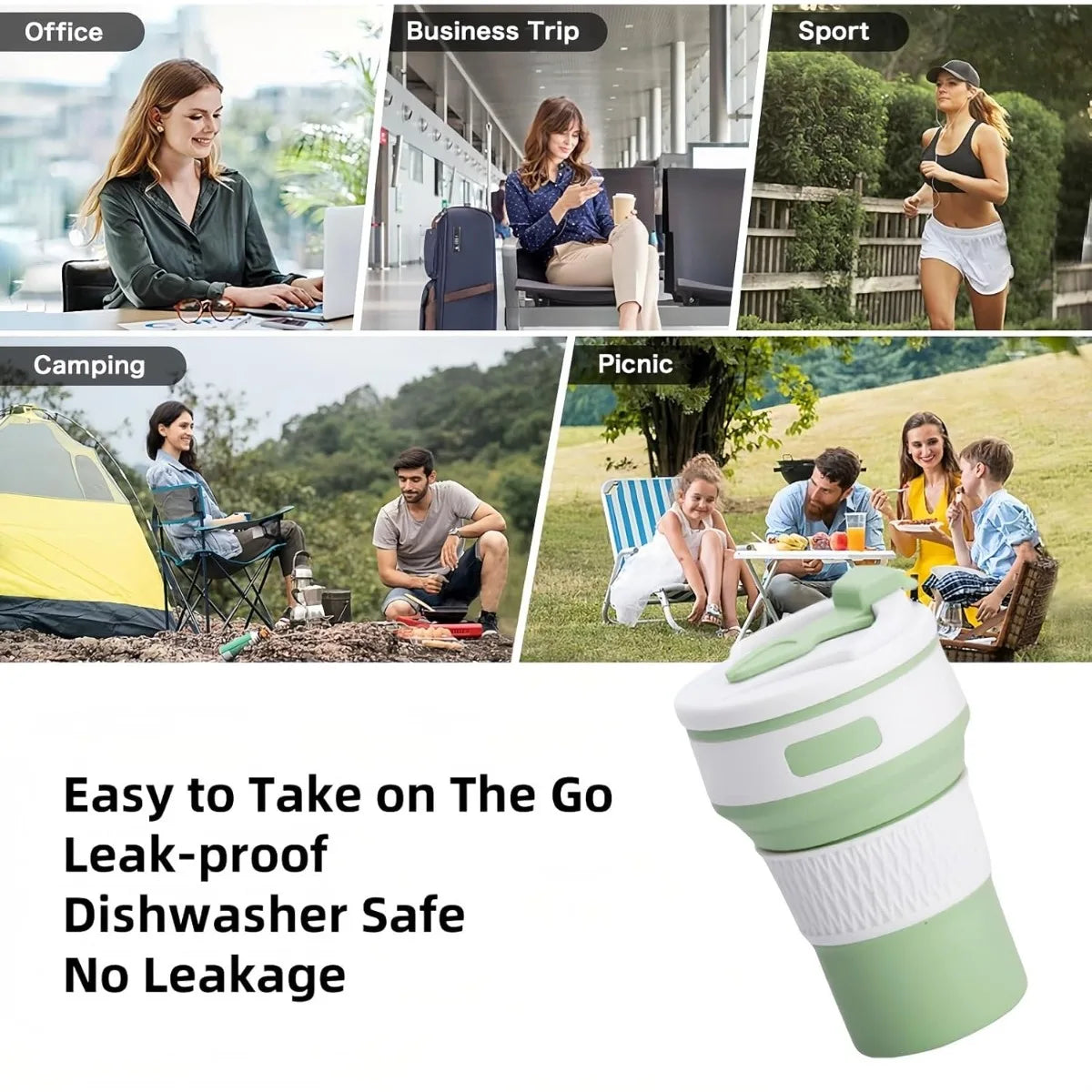 Collapsible Silicone Travel Mug – Lightweight & Leak-proof