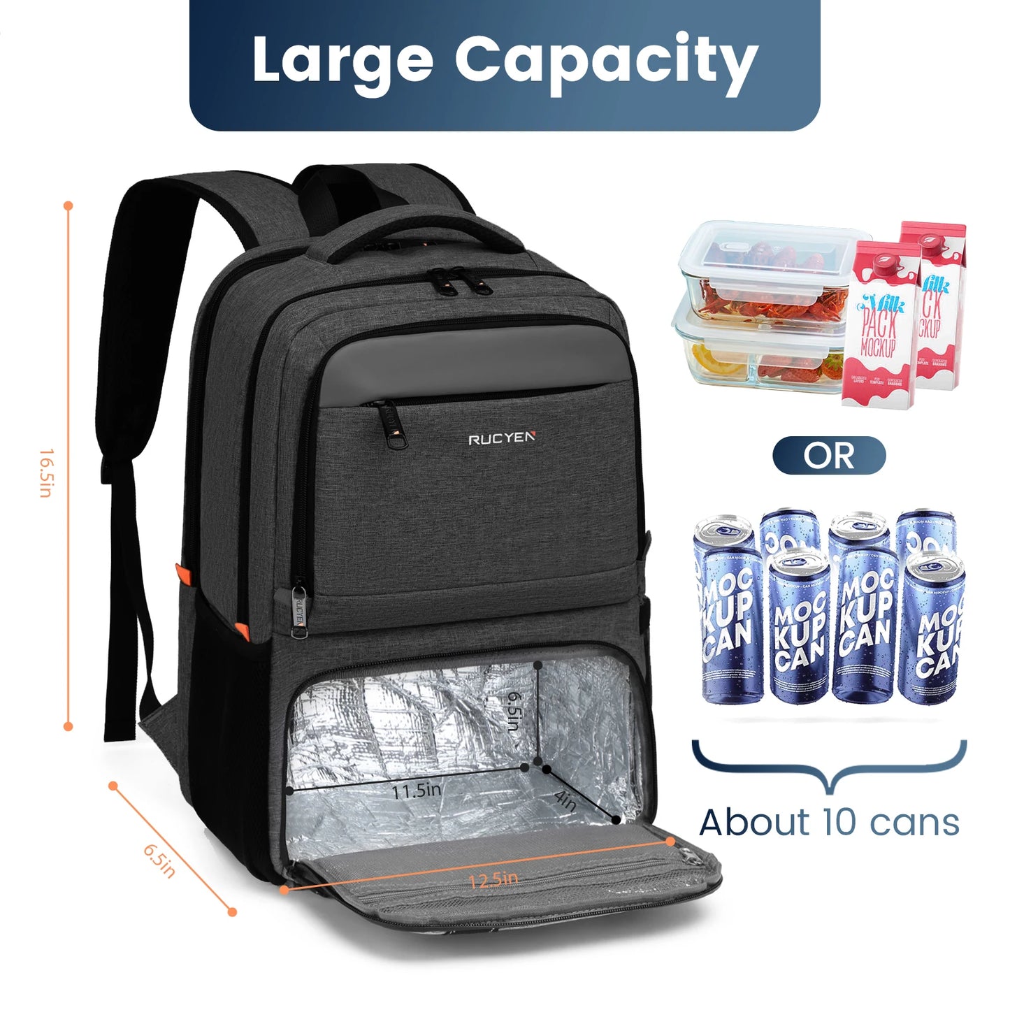 Insulated Lunch Backpack – Large Capacity Waterproof Bag