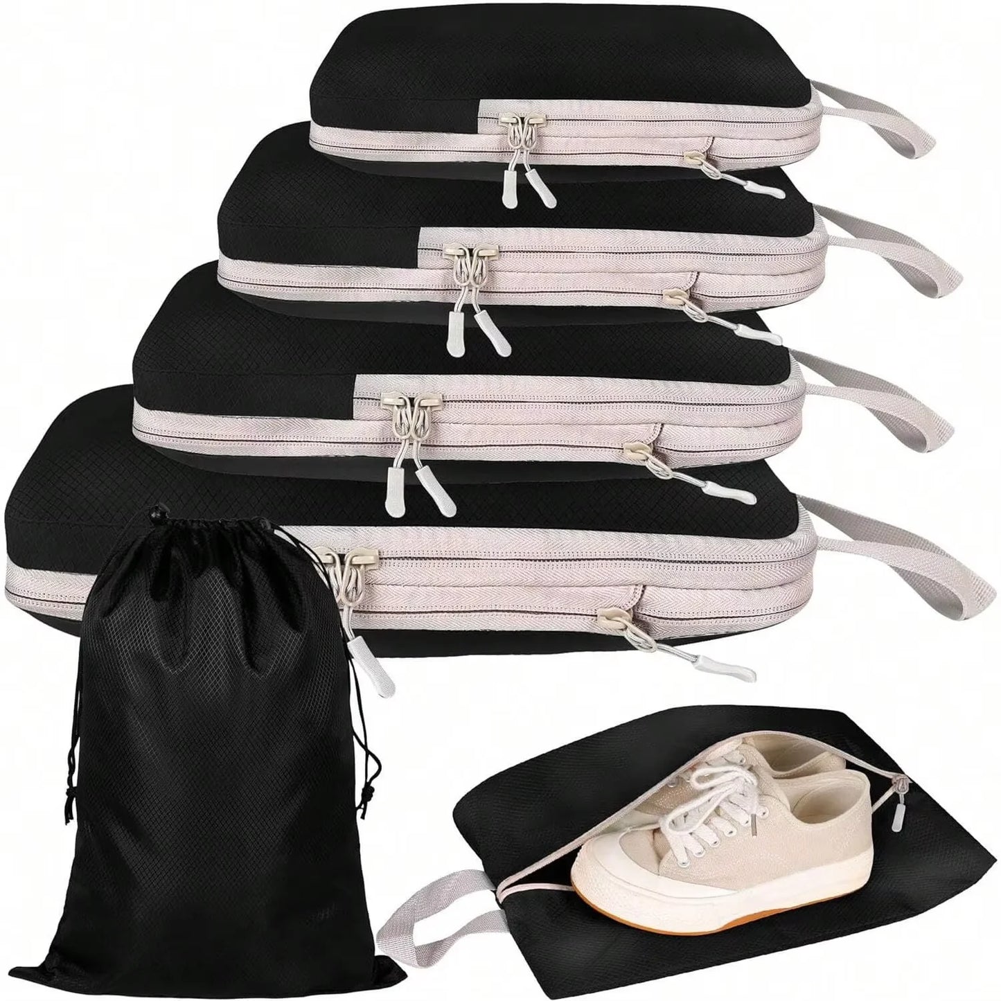 Compression Packing Cubes Waterproof Travel Organizer Set