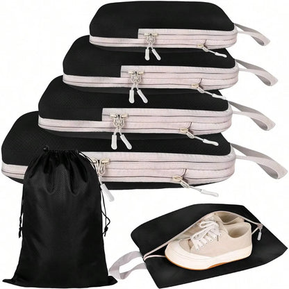 Compression Packing Cubes Waterproof Travel Organizer Set