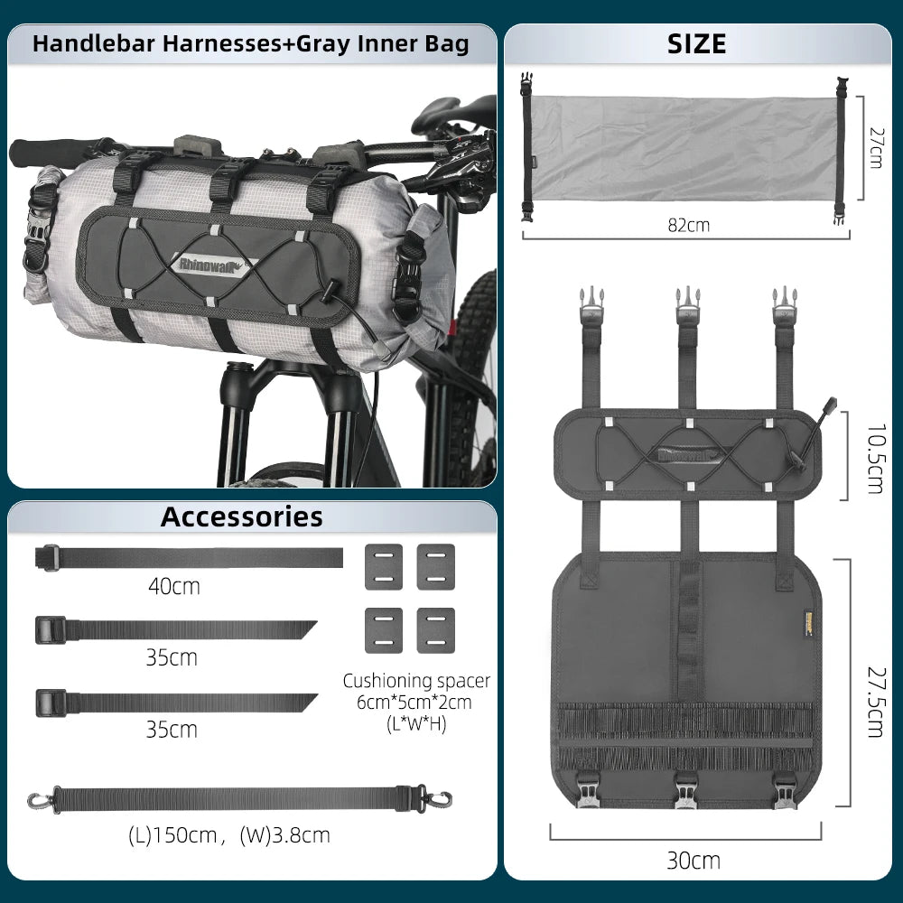 Waterproof Bike Handlebar Bag 12L with Dry Storage