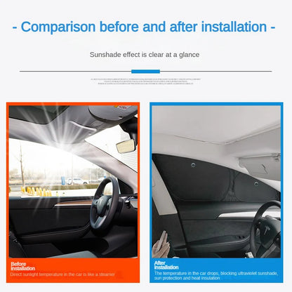 Tesla Model 3 & Y Sunshade – UV Protection & Privacy