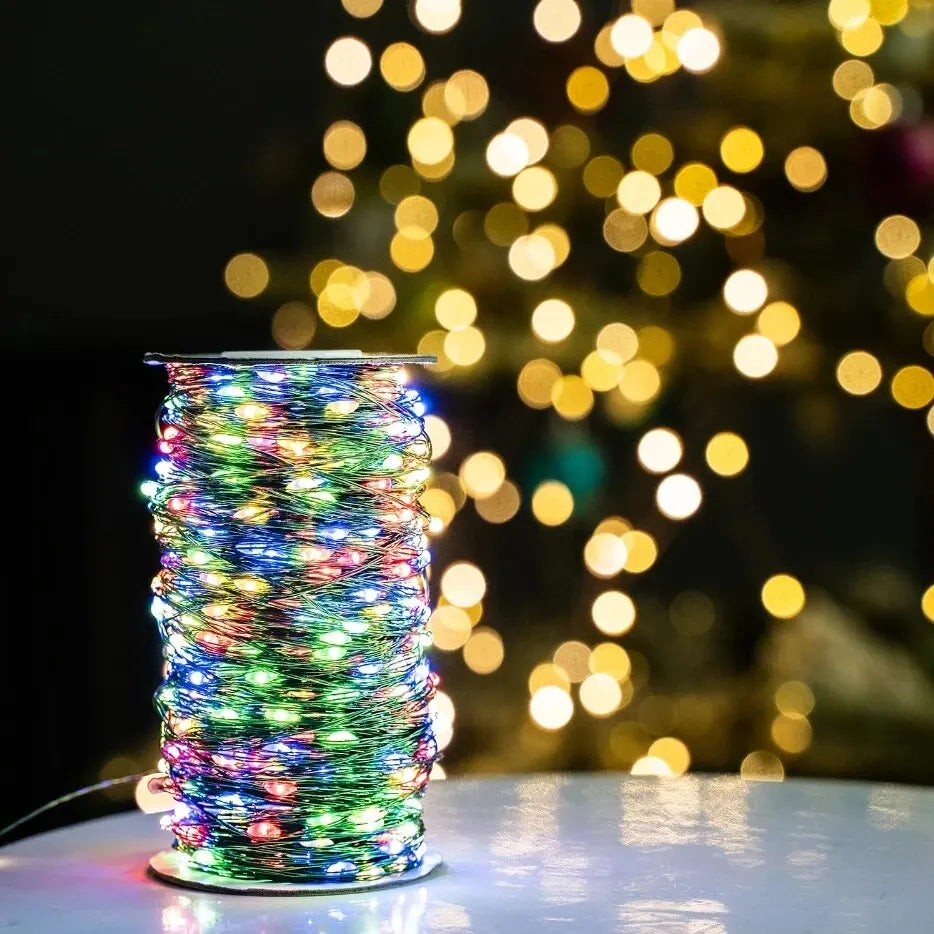 Outdoor LED String Lights with Remote for Camping Decor