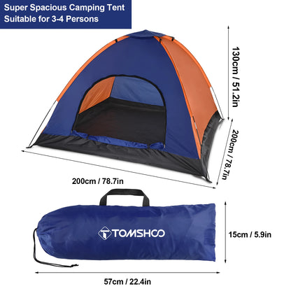 3-4 Person Camping Tent Lightweight Easy Setup Shelter