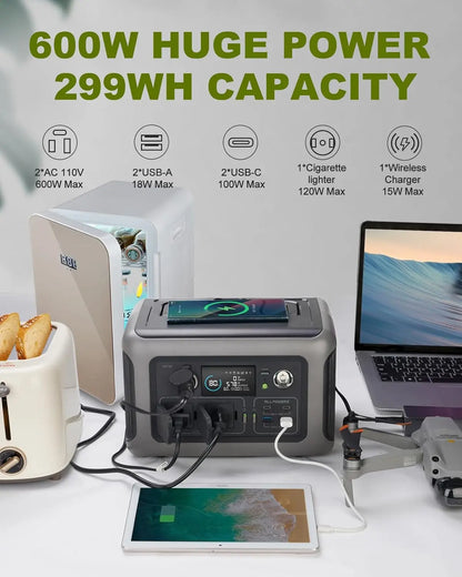 Portable Power Station 299Wh Reliable Outdoor Power