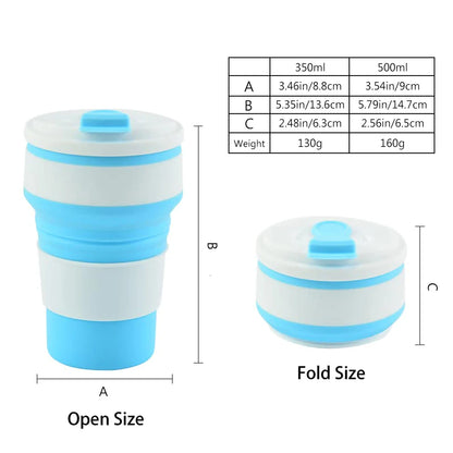 12oz Collapsible Silicone Cups – Portable Travel Mug