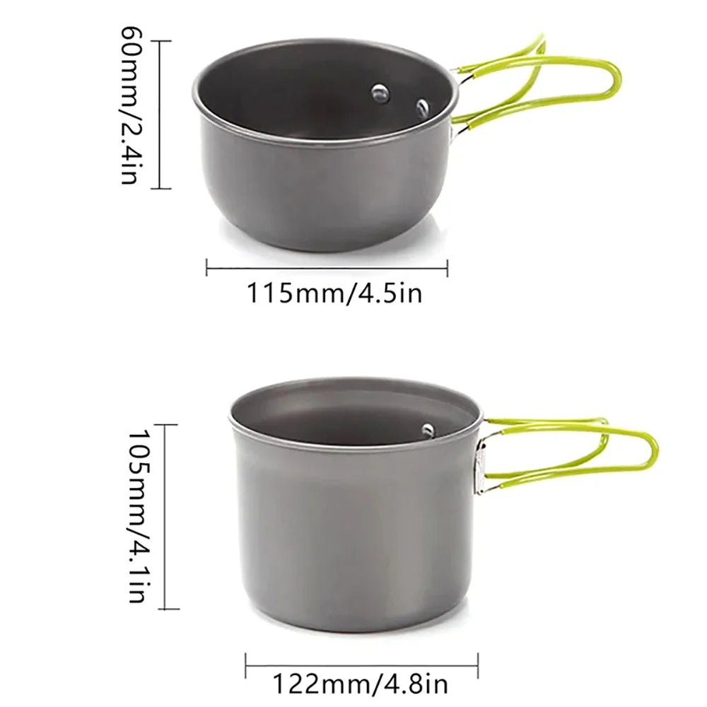 Lightweight Outdoor Cookware Set – Aluminum Camping Pot Kit