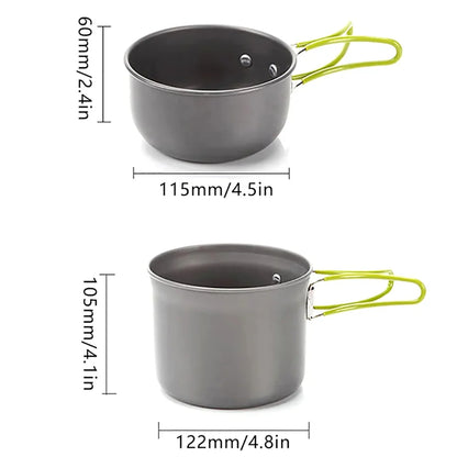 Lightweight Outdoor Cookware Set – Aluminum Camping Pot Kit