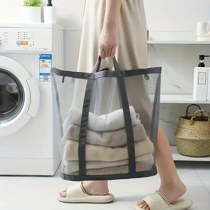 Foldable Mesh Laundry Basket – Large Capacity Organizer