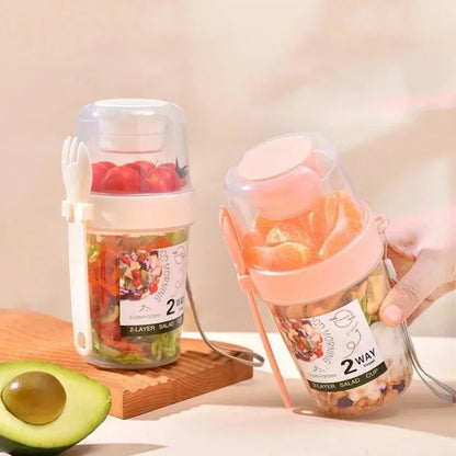 Portable Salad Cup with Lid & Fork – Easy On-the-Go Meals