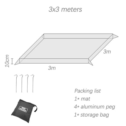 Waterproof Camping Ground Sheet with Raised Edges