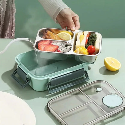 Insulated Stainless Steel Lunch Box Keeps Food Hot