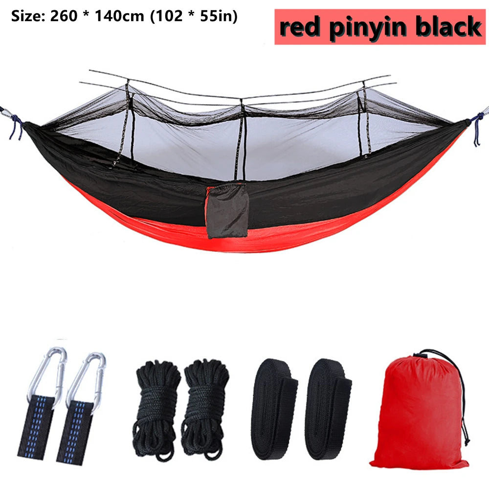 Double Camping Hammock with Mosquito Net Comfort