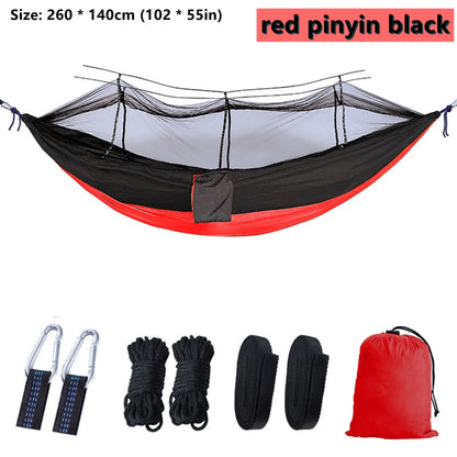 Double Camping Hammock with Mosquito Net Comfort