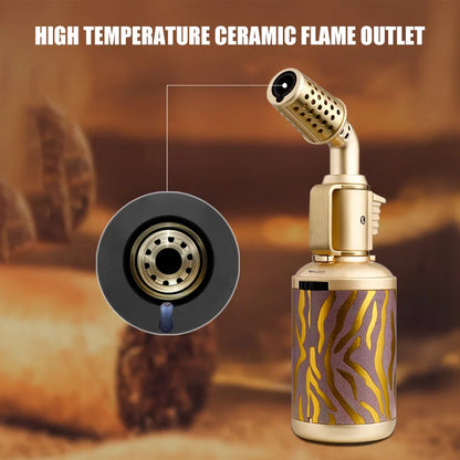 Windproof Cigar Lighter with Locking Blue Flame