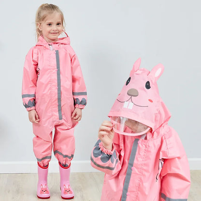 Kids Waterproof Rain Suit with Hood for Outdoor Play