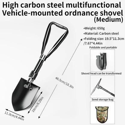Folding Camping Shovel – 3-in-1 Survival Tool