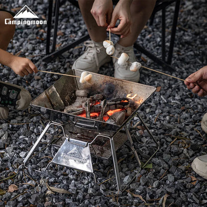 Portable Stainless Steel Camping BBQ Grill – Foldable & Lightweight