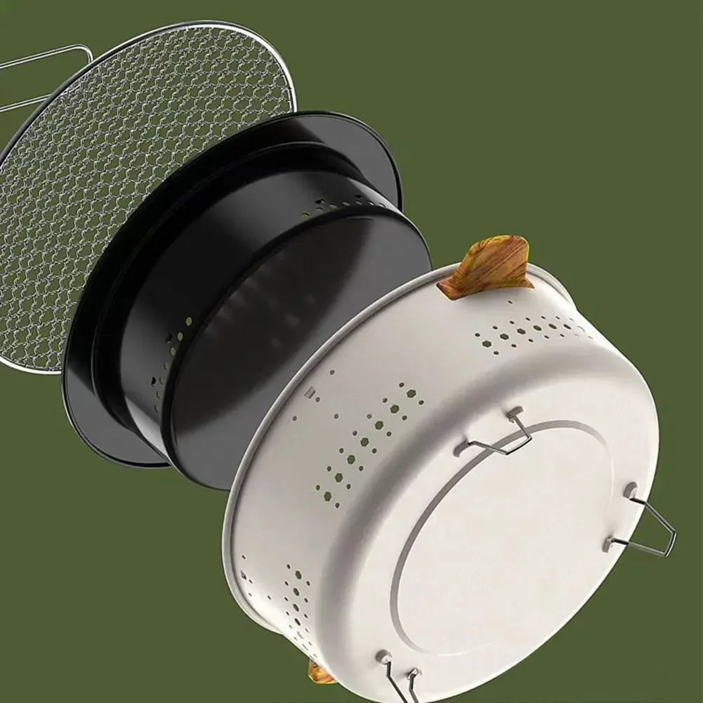 Portable Round Barbecue Stove – Removable Grilling Net