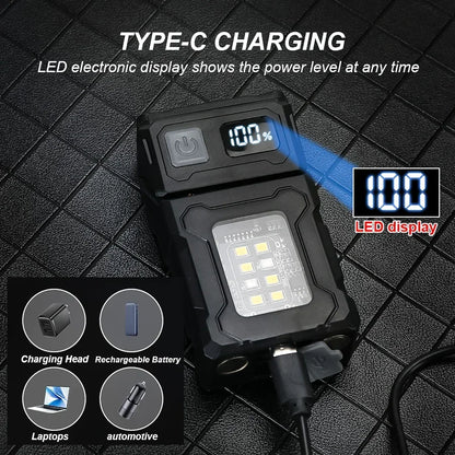 Magnetic USB Rechargeable Work Light for Camping & Repairs